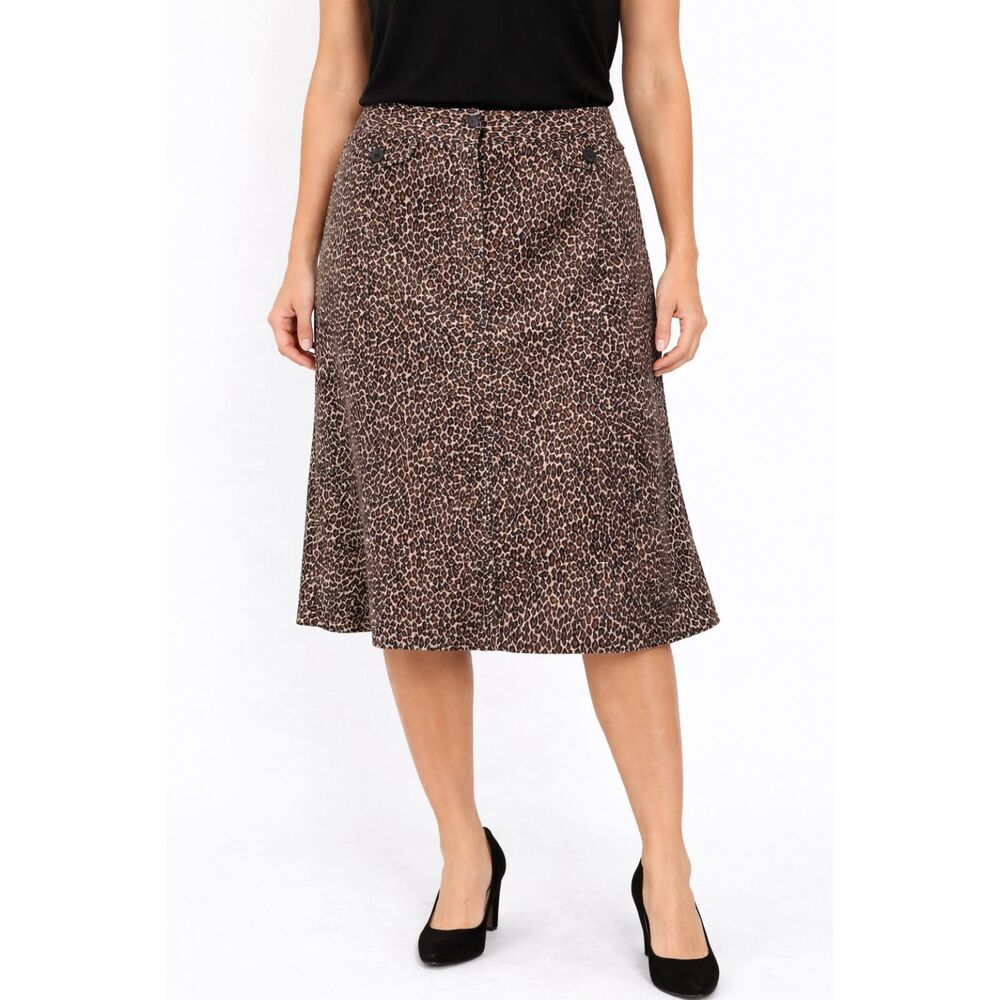 Talbots A-line Skirt Animal Print Stretch Hong Kong 8